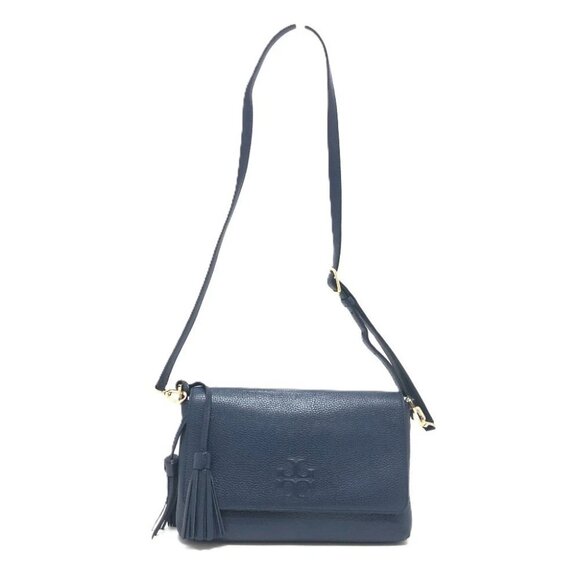 Tory Burch Logo fringe Shoulder Bag Leather blue/SilverHardware - Picture 7 of 15